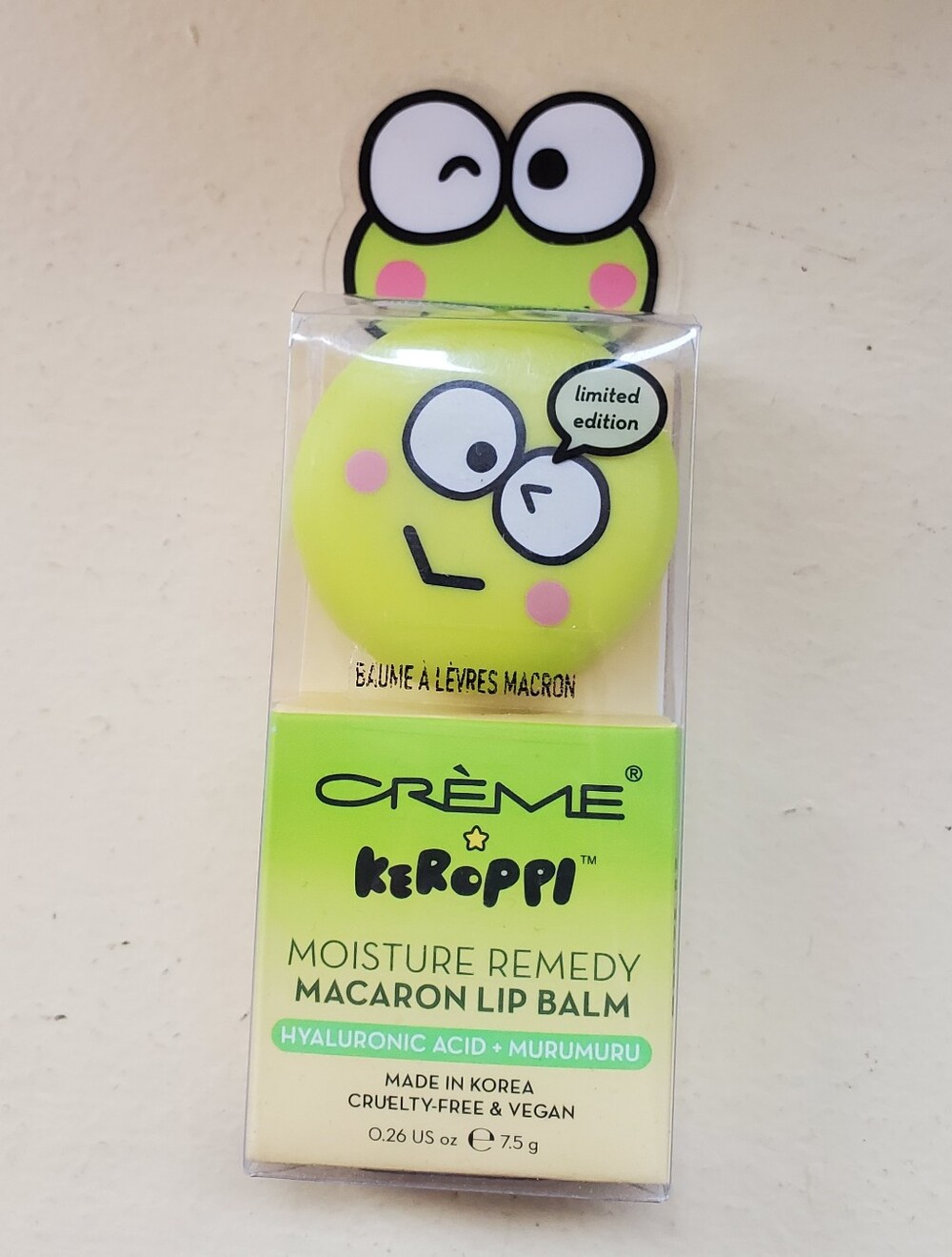 Crème Keroppi Moisture Remedy Macaron Lip Balm — Green
